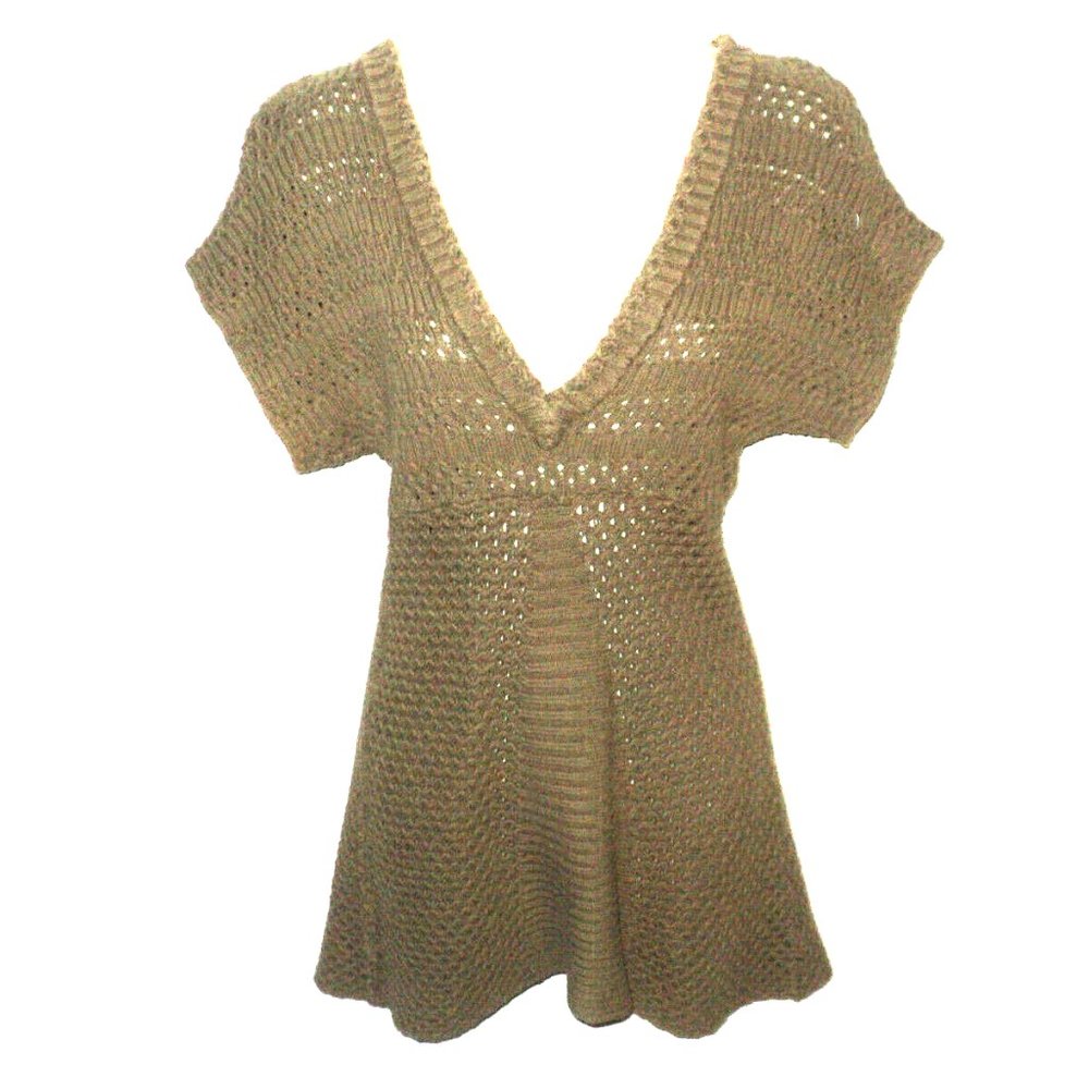 Calvin Klein Jeans Knit Mini Dress Women's Size L (Runs Smaller) Light Brown